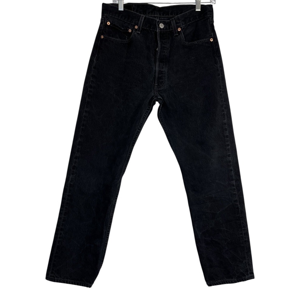 VTG Levi's 501 32x30 Men's Jeans 501-0660 Straight Button Black 90s Y2K‎